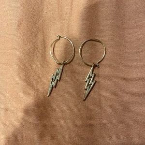 brandy melville gold lighting earring hoops